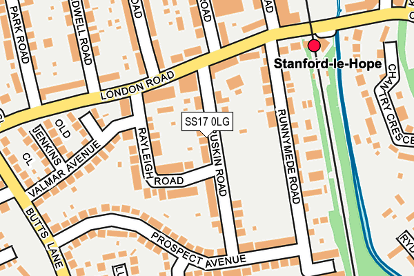 SS17 0LG map - OS OpenMap – Local (Ordnance Survey) SS17 0LG map - OS OpenMap – Local (Ordnance Survey)