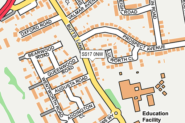SS17 0NW map - OS OpenMap – Local (Ordnance Survey)