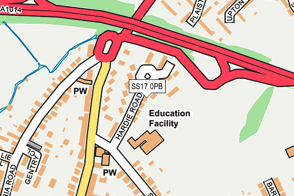 SS17 0PB map - OS OpenMap – Local (Ordnance Survey) SS17 0PB map - OS OpenMap – Local (Ordnance Survey)