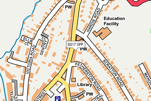 SS17 0PF map - OS OpenMap – Local (Ordnance Survey) SS17 0PF map - OS OpenMap – Local (Ordnance Survey)