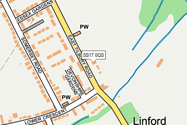 SS17 0QS map - OS OpenMap – Local (Ordnance Survey) SS17 0QS map - OS OpenMap – Local (Ordnance Survey)