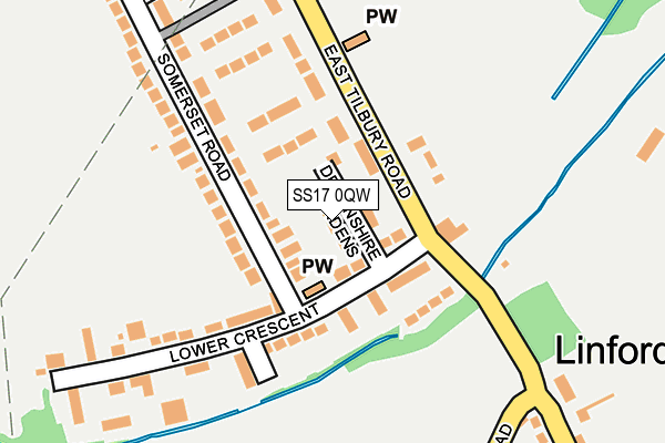 SS17 0QW map - OS OpenMap – Local (Ordnance Survey) SS17 0QW map - OS OpenMap – Local (Ordnance Survey)