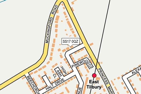SS17 0QZ map - OS OpenMap – Local (Ordnance Survey) SS17 0QZ map - OS OpenMap – Local (Ordnance Survey)