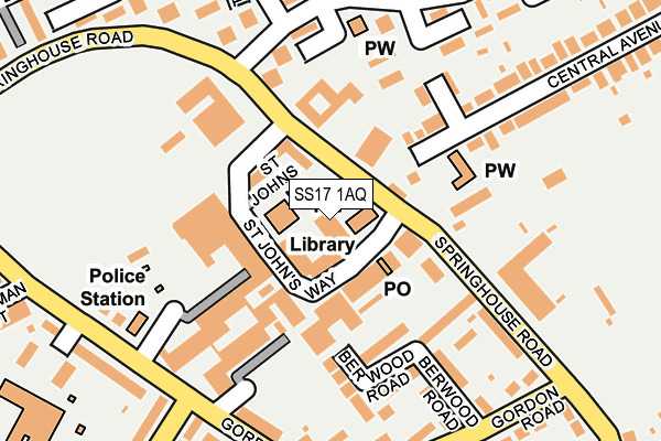 SS17 1AQ map - OS OpenMap – Local (Ordnance Survey)