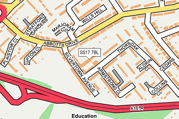 SS17 7BL map - OS OpenMap – Local (Ordnance Survey) SS17 7BL map - OS OpenMap – Local (Ordnance Survey)