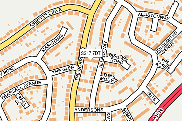 SS17 7DT map - OS OpenMap – Local (Ordnance Survey) SS17 7DT map - OS OpenMap – Local (Ordnance Survey)