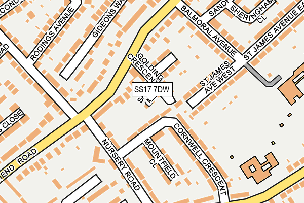 SS17 7DW map - OS OpenMap – Local (Ordnance Survey) SS17 7DW map - OS OpenMap – Local (Ordnance Survey)