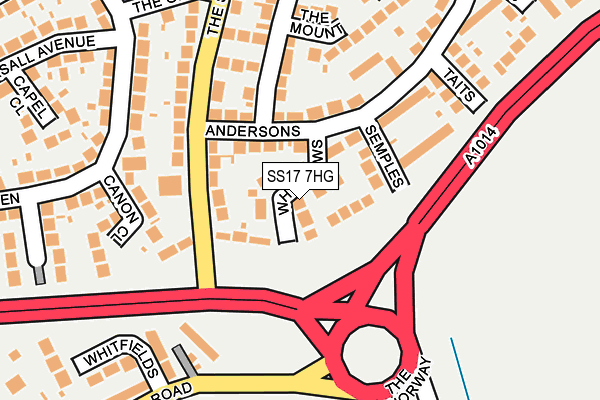 SS17 7HG map - OS OpenMap – Local (Ordnance Survey) SS17 7HG map - OS OpenMap – Local (Ordnance Survey)