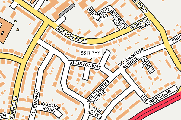 SS17 7HY map - OS OpenMap – Local (Ordnance Survey) SS17 7HY map - OS OpenMap – Local (Ordnance Survey)
