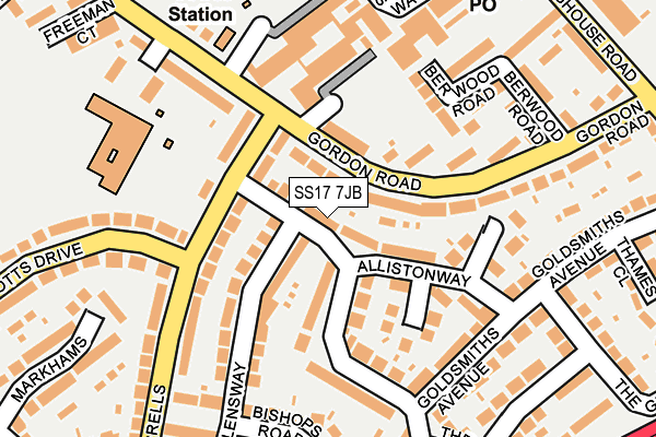 SS17 7JB map - OS OpenMap – Local (Ordnance Survey) SS17 7JB map - OS OpenMap – Local (Ordnance Survey)