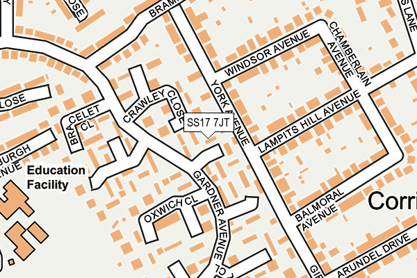 SS17 7JT map - OS OpenMap – Local (Ordnance Survey) SS17 7JT map - OS OpenMap – Local (Ordnance Survey)