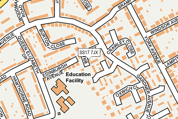 SS17 7JX map - OS OpenMap – Local (Ordnance Survey) SS17 7JX map - OS OpenMap – Local (Ordnance Survey)