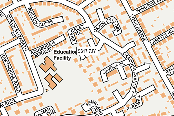 SS17 7JY map - OS OpenMap – Local (Ordnance Survey) SS17 7JY map - OS OpenMap – Local (Ordnance Survey)