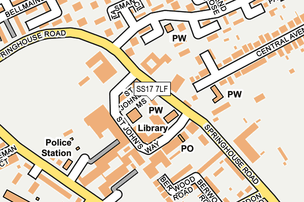 SS17 7LF map - OS OpenMap – Local (Ordnance Survey) SS17 7LF map - OS OpenMap – Local (Ordnance Survey)
