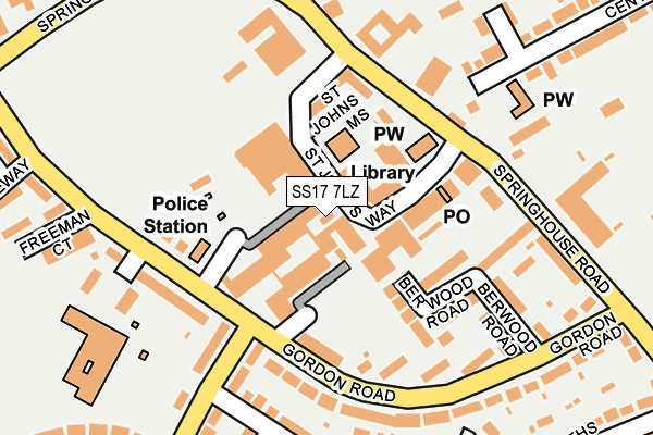 SS17 7LZ map - OS OpenMap – Local (Ordnance Survey) SS17 7LZ map - OS OpenMap – Local (Ordnance Survey)