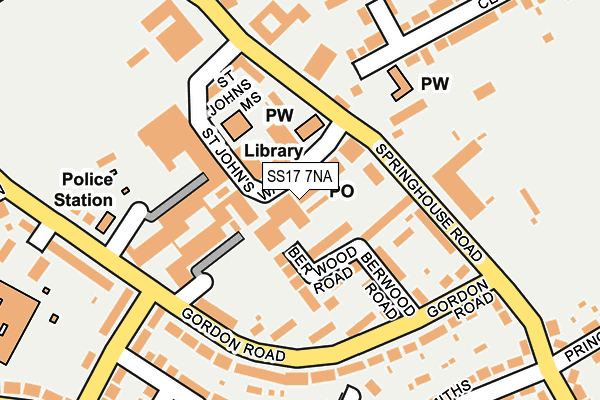 SS17 7NA map - OS OpenMap – Local (Ordnance Survey) SS17 7NA map - OS OpenMap – Local (Ordnance Survey)