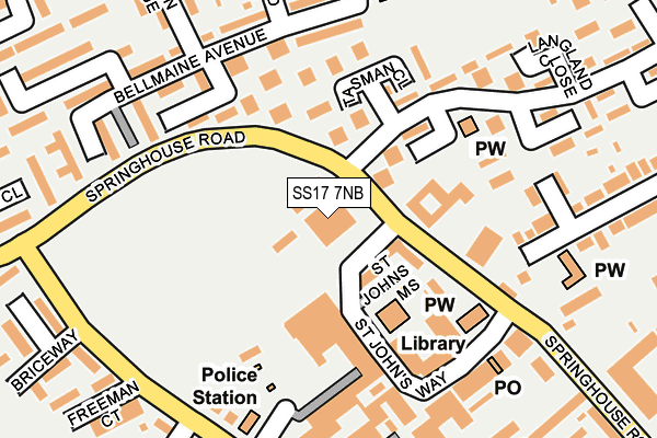 SS17 7NB map - OS OpenMap – Local (Ordnance Survey) SS17 7NB map - OS OpenMap – Local (Ordnance Survey)