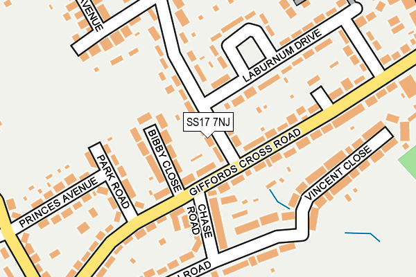 SS17 7NJ map - OS OpenMap – Local (Ordnance Survey) SS17 7NJ map - OS OpenMap – Local (Ordnance Survey)