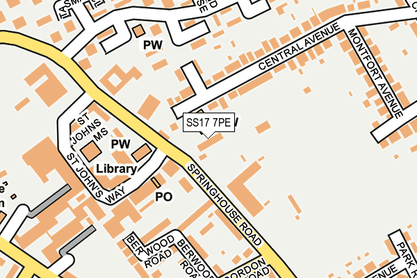 SS17 7PE map - OS OpenMap – Local (Ordnance Survey) SS17 7PE map - OS OpenMap – Local (Ordnance Survey)