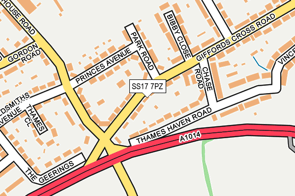 SS17 7PZ map - OS OpenMap – Local (Ordnance Survey) SS17 7PZ map - OS OpenMap – Local (Ordnance Survey)