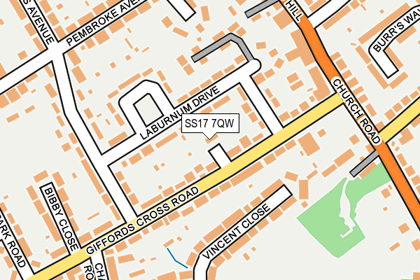 SS17 7QW map - OS OpenMap – Local (Ordnance Survey) SS17 7QW map - OS OpenMap – Local (Ordnance Survey)