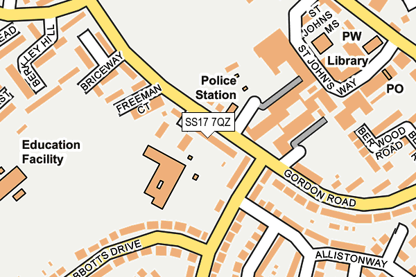 SS17 7QZ map - OS OpenMap – Local (Ordnance Survey) SS17 7QZ map - OS OpenMap – Local (Ordnance Survey)