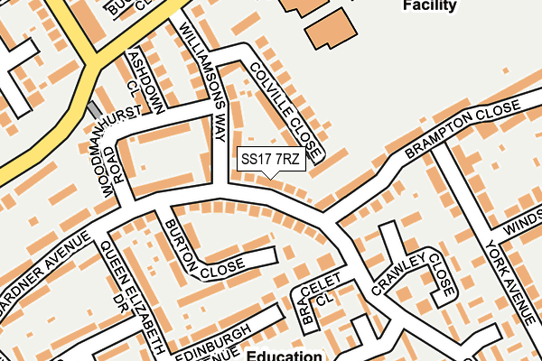 SS17 7RZ map - OS OpenMap – Local (Ordnance Survey) SS17 7RZ map - OS OpenMap – Local (Ordnance Survey)