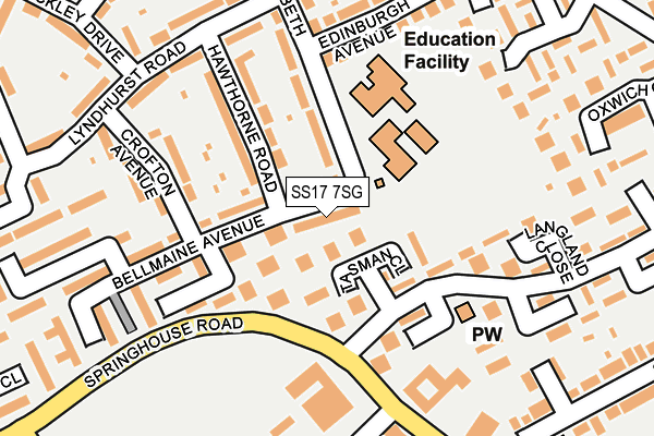 SS17 7SG map - OS OpenMap – Local (Ordnance Survey) SS17 7SG map - OS OpenMap – Local (Ordnance Survey)