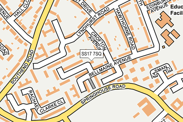 SS17 7SQ map - OS OpenMap – Local (Ordnance Survey) SS17 7SQ map - OS OpenMap – Local (Ordnance Survey)