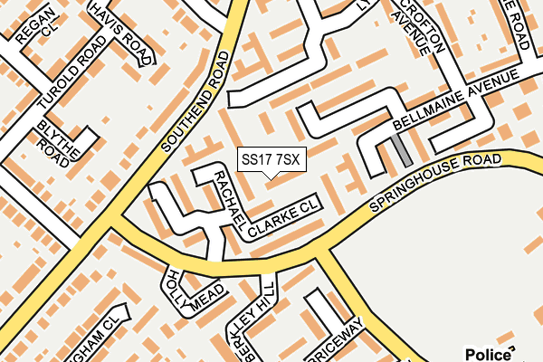 SS17 7SX map - OS OpenMap – Local (Ordnance Survey) SS17 7SX map - OS OpenMap – Local (Ordnance Survey)