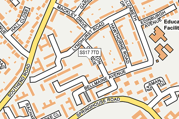 SS17 7TD map - OS OpenMap – Local (Ordnance Survey) SS17 7TD map - OS OpenMap – Local (Ordnance Survey)