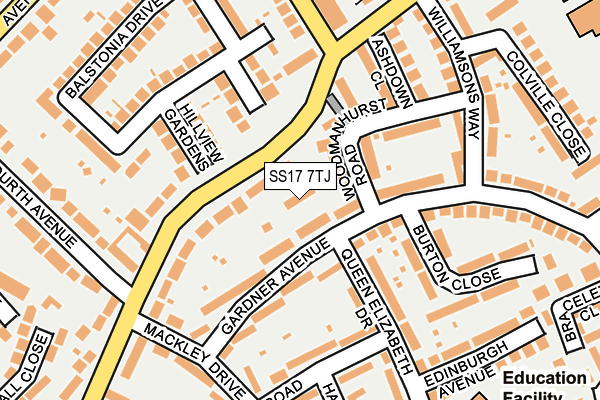 SS17 7TJ map - OS OpenMap – Local (Ordnance Survey) SS17 7TJ map - OS OpenMap – Local (Ordnance Survey)