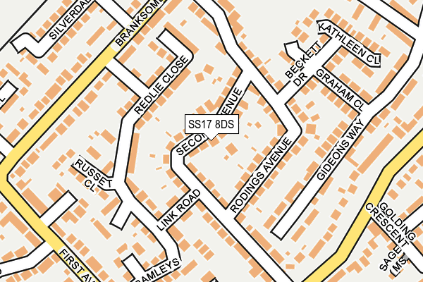 SS17 8DS map - OS OpenMap – Local (Ordnance Survey) SS17 8DS map - OS OpenMap – Local (Ordnance Survey)