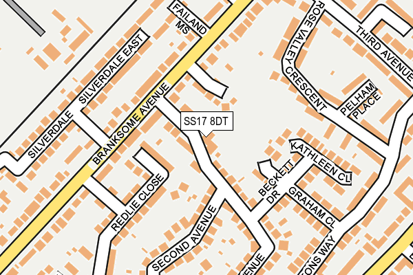 SS17 8DT map - OS OpenMap – Local (Ordnance Survey) SS17 8DT map - OS OpenMap – Local (Ordnance Survey)
