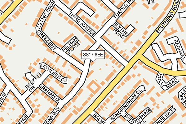 SS17 8EE map - OS OpenMap – Local (Ordnance Survey) SS17 8EE map - OS OpenMap – Local (Ordnance Survey)