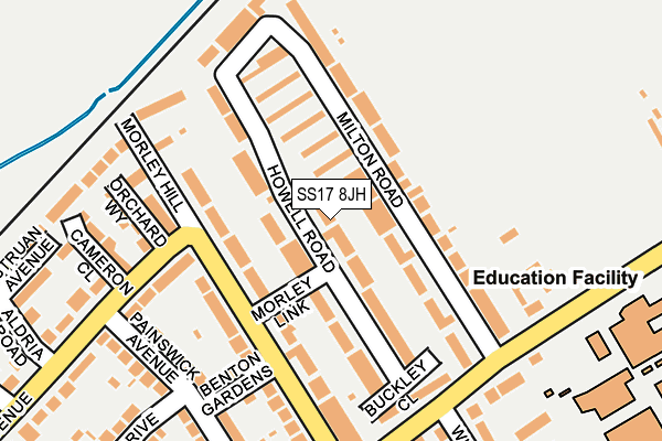 SS17 8JH map - OS OpenMap – Local (Ordnance Survey) SS17 8JH map - OS OpenMap – Local (Ordnance Survey)