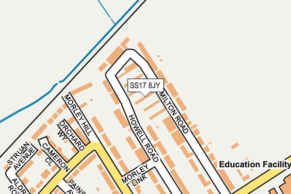 SS17 8JY map - OS OpenMap – Local (Ordnance Survey) SS17 8JY map - OS OpenMap – Local (Ordnance Survey)