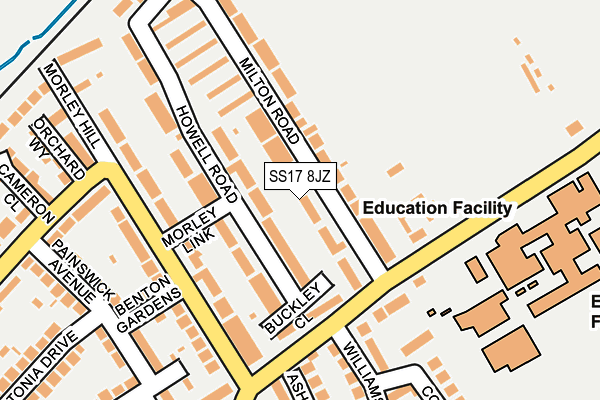 SS17 8JZ map - OS OpenMap – Local (Ordnance Survey) SS17 8JZ map - OS OpenMap – Local (Ordnance Survey)