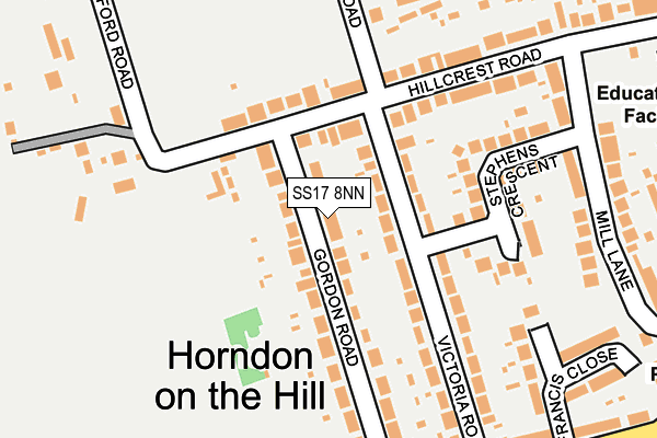 SS17 8NN map - OS OpenMap – Local (Ordnance Survey) SS17 8NN map - OS OpenMap – Local (Ordnance Survey)