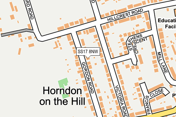 SS17 8NW map - OS OpenMap – Local (Ordnance Survey) SS17 8NW map - OS OpenMap – Local (Ordnance Survey)