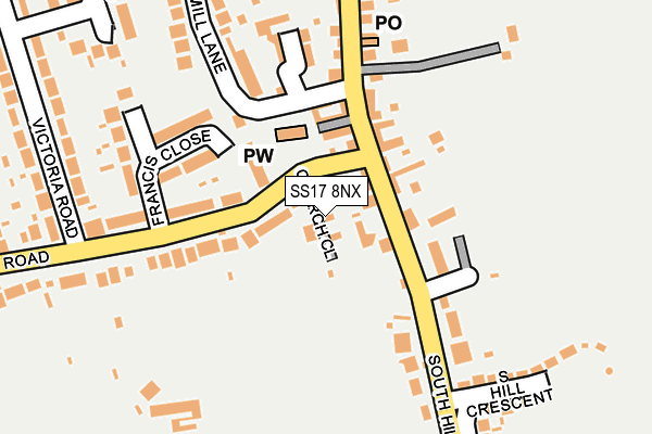SS17 8NX map - OS OpenMap – Local (Ordnance Survey) SS17 8NX map - OS OpenMap – Local (Ordnance Survey)