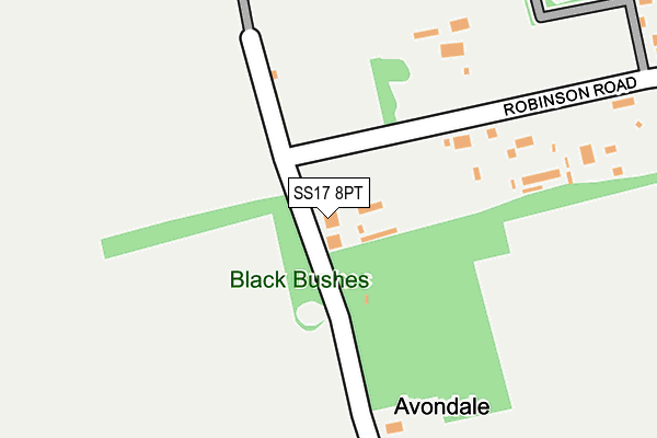 SS17 8PT map - OS OpenMap – Local (Ordnance Survey) SS17 8PT map - OS OpenMap – Local (Ordnance Survey)