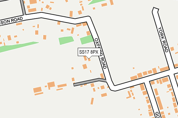 SS17 8PX map - OS OpenMap – Local (Ordnance Survey) SS17 8PX map - OS OpenMap – Local (Ordnance Survey)