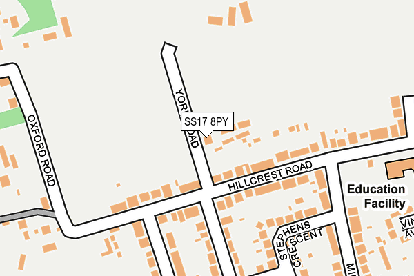 SS17 8PY map - OS OpenMap – Local (Ordnance Survey) SS17 8PY map - OS OpenMap – Local (Ordnance Survey)