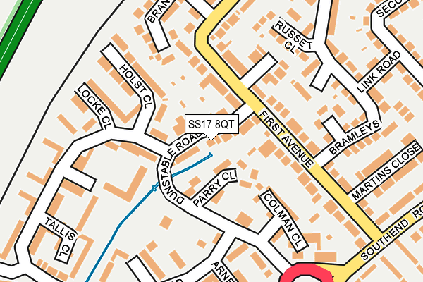 SS17 8QT map - OS OpenMap – Local (Ordnance Survey) SS17 8QT map - OS OpenMap – Local (Ordnance Survey)