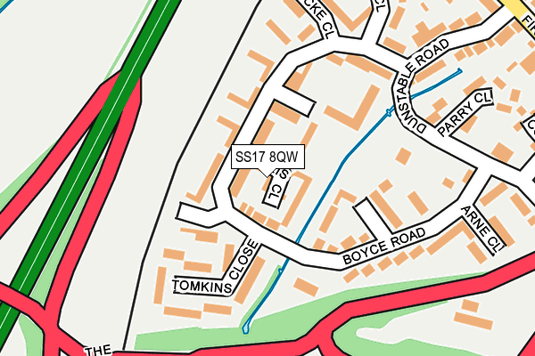 SS17 8QW map - OS OpenMap – Local (Ordnance Survey) SS17 8QW map - OS OpenMap – Local (Ordnance Survey)