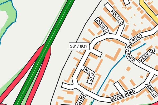 SS17 8QY map - OS OpenMap – Local (Ordnance Survey) SS17 8QY map - OS OpenMap – Local (Ordnance Survey)