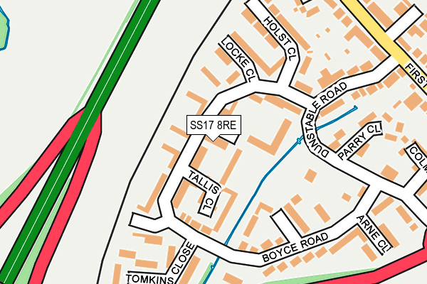 SS17 8RE map - OS OpenMap – Local (Ordnance Survey) SS17 8RE map - OS OpenMap – Local (Ordnance Survey)