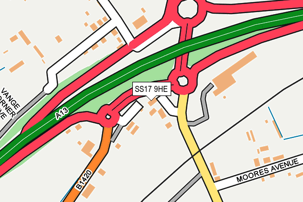 SS17 9HE map - OS OpenMap – Local (Ordnance Survey) SS17 9HE map - OS OpenMap – Local (Ordnance Survey)