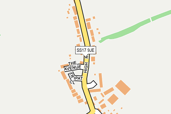 SS17 9JE map - OS OpenMap – Local (Ordnance Survey) SS17 9JE map - OS OpenMap – Local (Ordnance Survey)